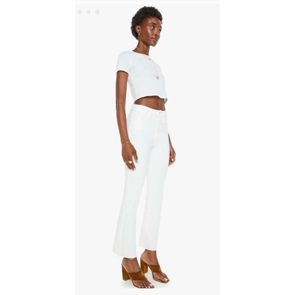 MOTHER White Ankle Crop Jeans